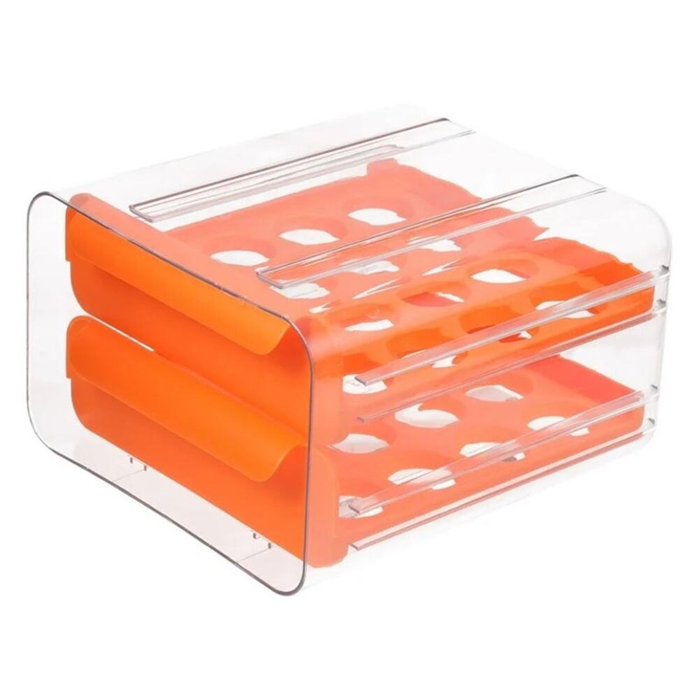 HOOWIFFY Food Containers Refrigerator Food Storage Box Orange Plastic 1 Pc